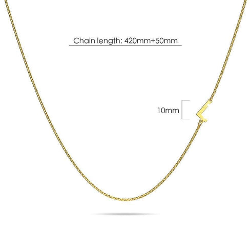 Bold Alphabet Letter Initial Charm Necklace in Gold Tone